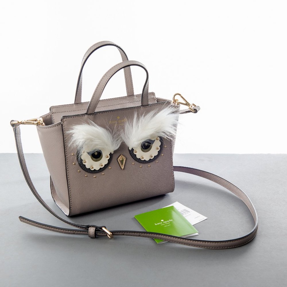 Kate Spade Owl Mini Hadlee Star Bright Crossbody Bag Cityscape with Certificate